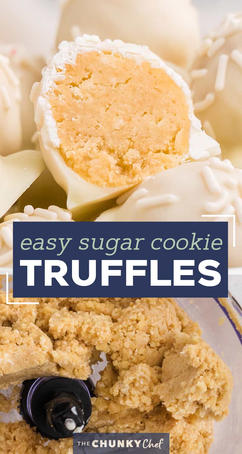 Sugar Cookie Truffles (no bake - 3 ingredients!) - The Chunky Chef