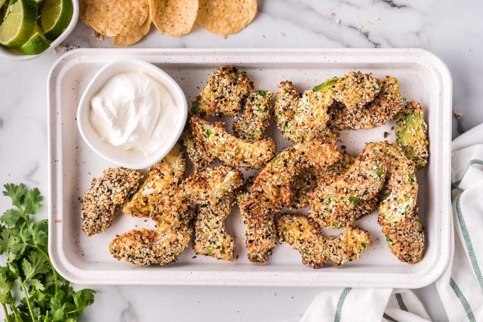 air fryer avocado fries on plate