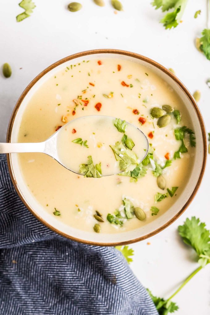 spoonful of cauliflower soup