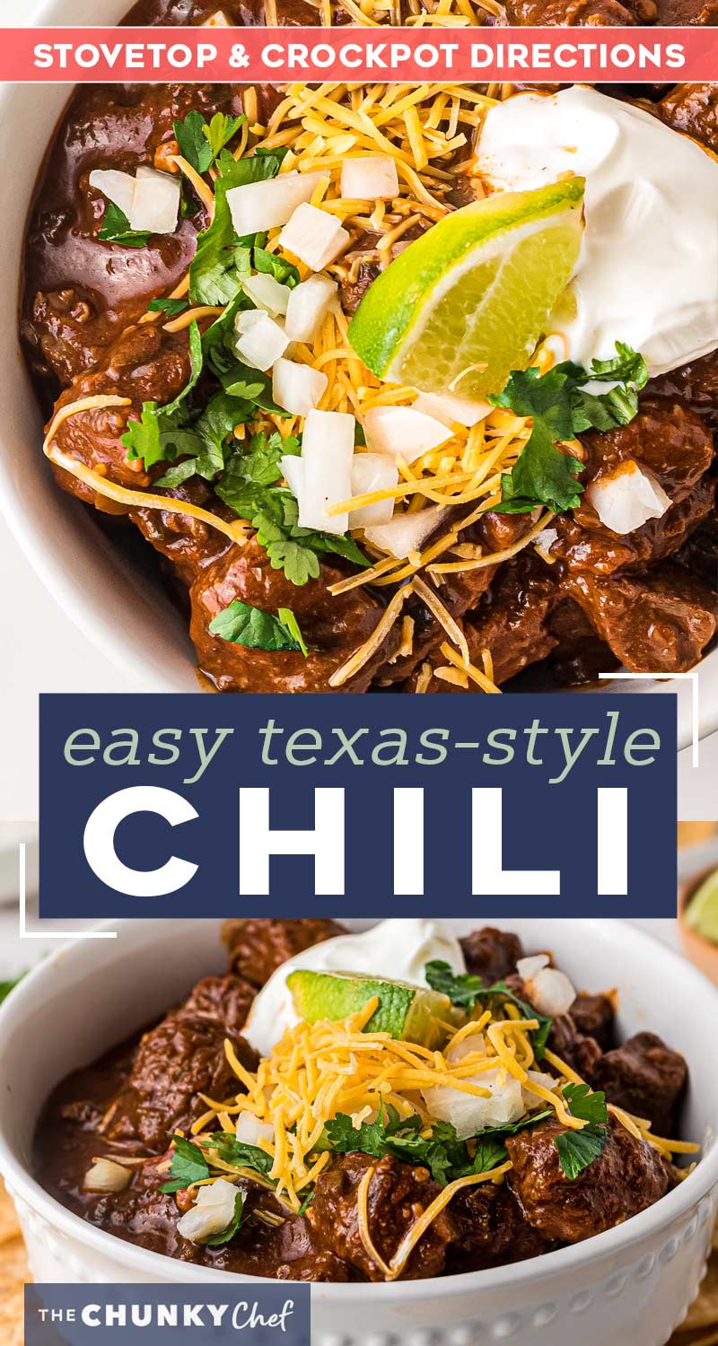 TexasStyle Chili (chili con carne) The Chunky Chef