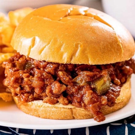 sloppy joe made with ground turkey on bun