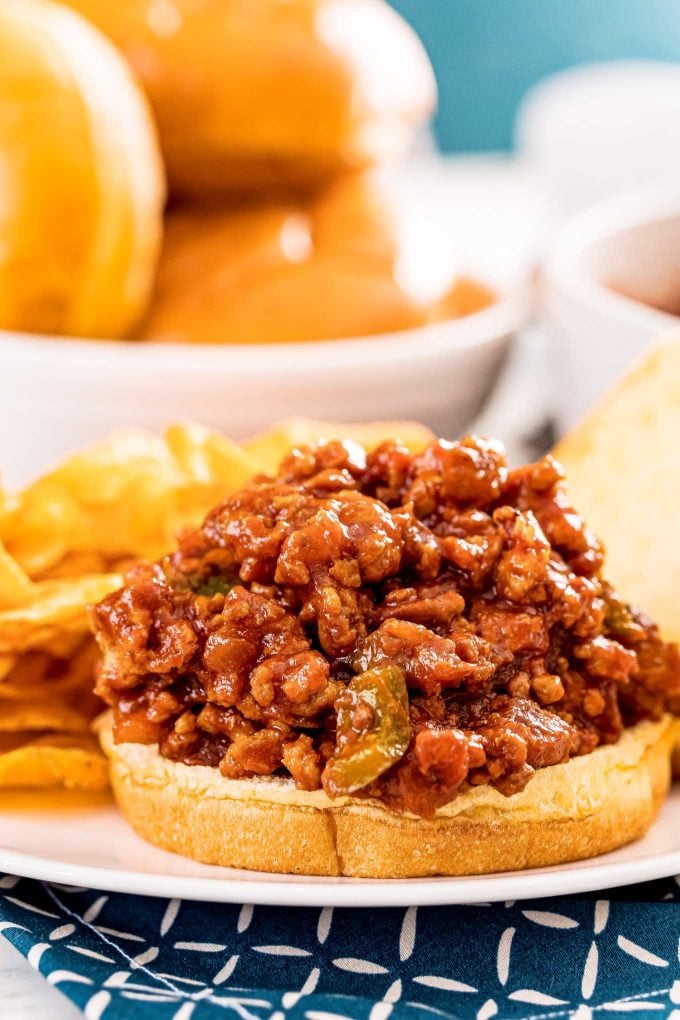 Open faced sloppy joe sandwich