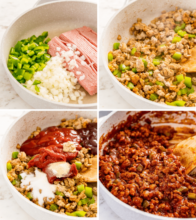 step by step how to make ground turkey sloppy joes