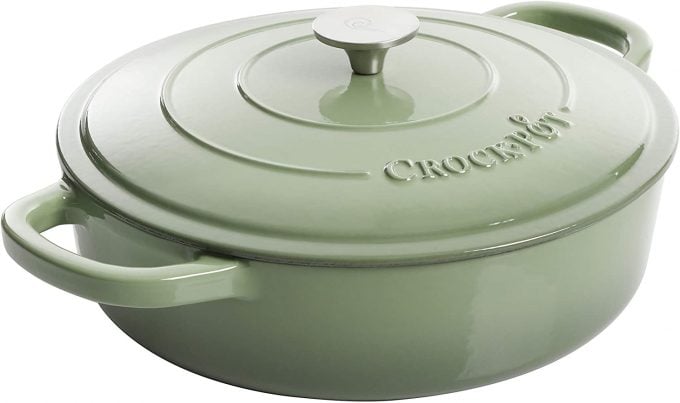 enameled cast iron frying pan