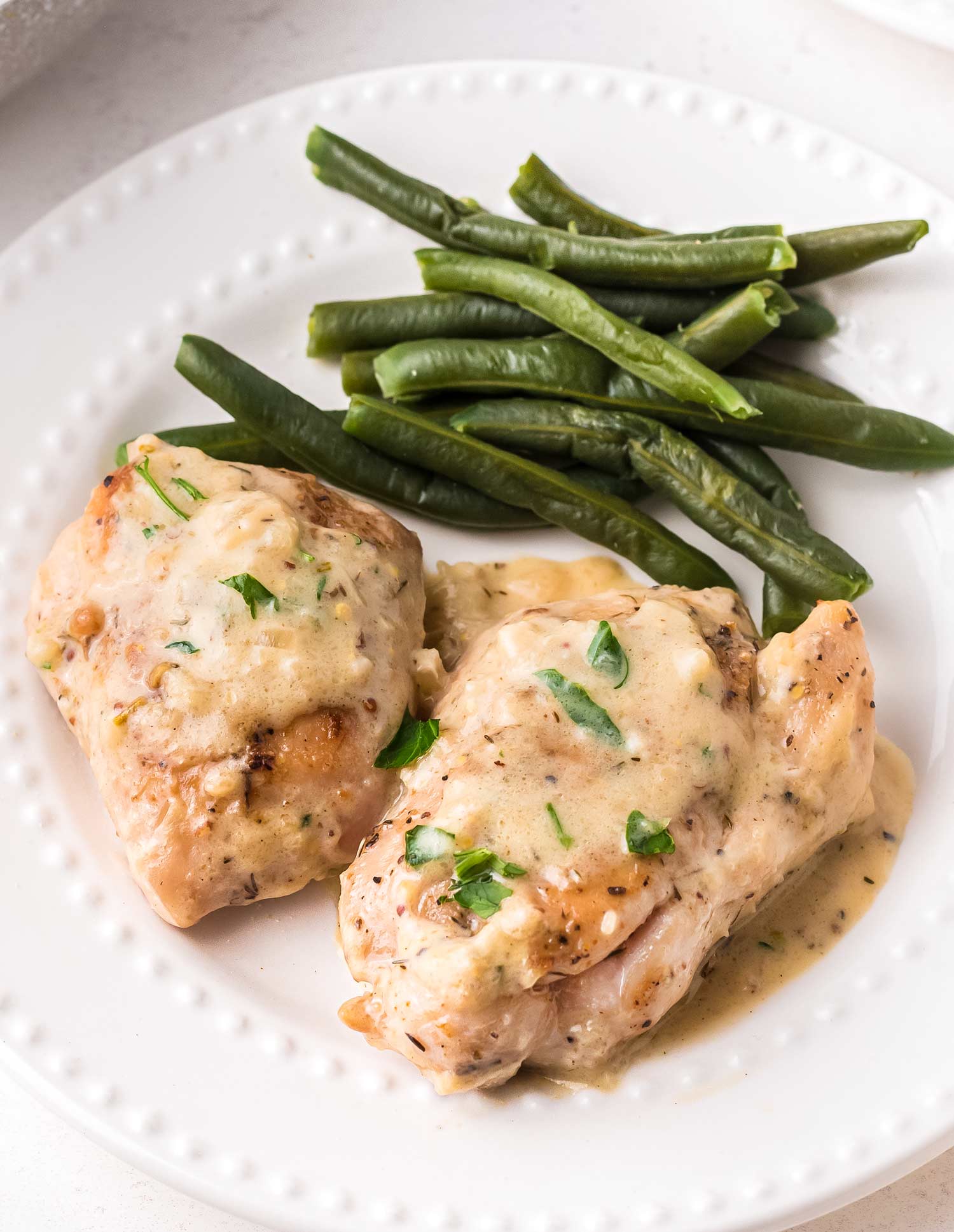 Chicken Thighs with Creamy Mustard Sauce The Chunky Chef