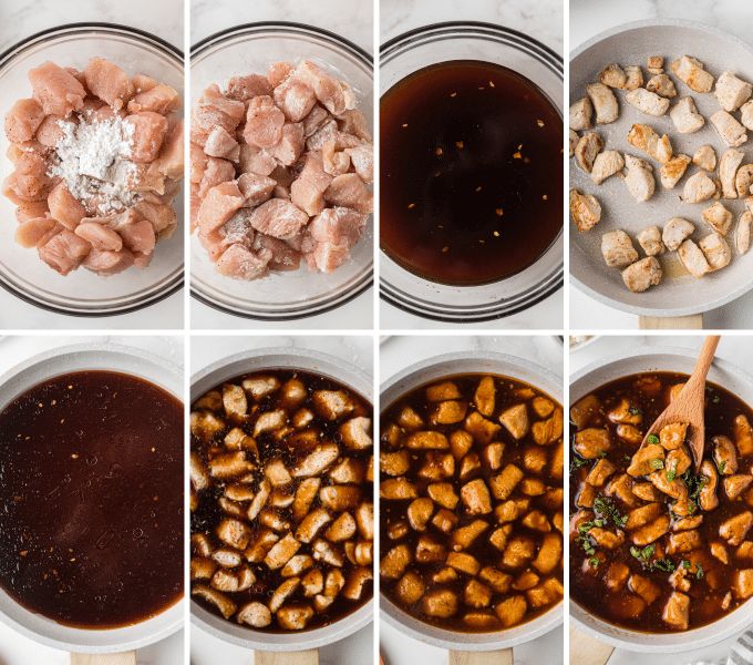 step by step how to make bourbon chicken