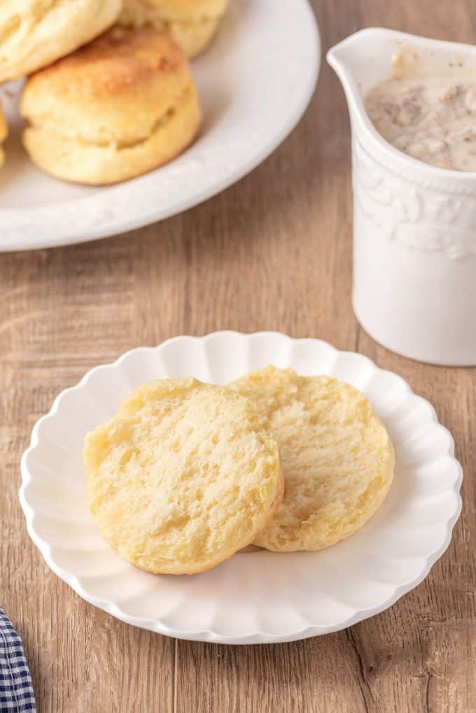 fluffy buttermilk biscuit halves