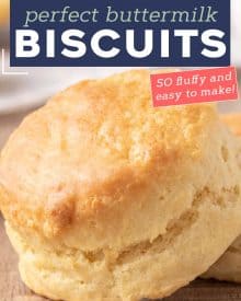 Learn how to make the BEST Buttermilk Biscuits from scratch! They're so light and flaky, and plenty fluffy. Perfect for topping with sausage gravy, butter, honey or jam! #biscuits #biscuitrecipe #buttermilkbiscuits