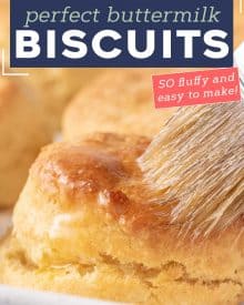 Learn how to make the BEST Buttermilk Biscuits from scratch! They're so light and flaky, and plenty fluffy. Perfect for topping with sausage gravy, butter, honey or jam! #biscuits #biscuitrecipe #buttermilkbiscuits