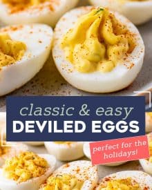 These Classic Deviled Eggs are so creamy, full of flavor, and easy to make. Perfect for a bbq, potluck, holidays, and more! This is a base recipe that you can play around with and add fun flavors to! #deviledeggs #deviled #hardboiledeggs