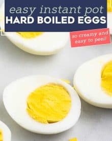 Making hard boiled eggs in the Instant Pot is SO easy! Perfectly cooked, with no grey ring, and they peel perfectly every time. Great for breakfast, salads, deviled eggs, and more! #eggs #hardboiledeggs #instantpot #pressurecooker #boiledeggs