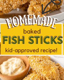 These Parmesan Baked Fish Sticks are so crispy on the outside and flaky on the inside. Made from real fish filets, this kid-approved and freezer-friendly recipe is so much better than any box from the frozen foods section! #fishsticks #bakedfish #crispyfish #homemaderecipe