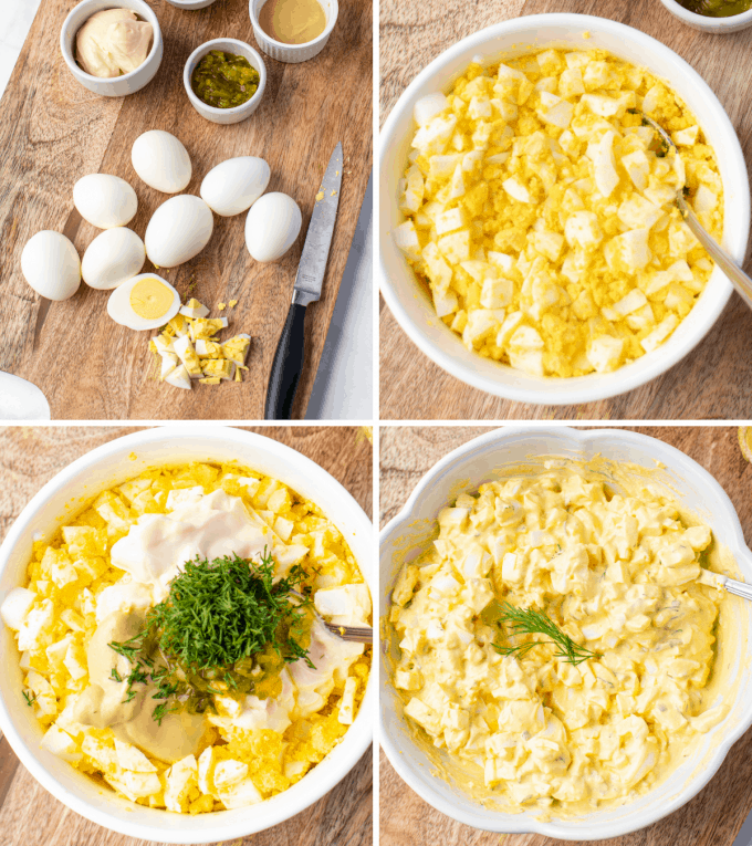 step by step how to make egg salad