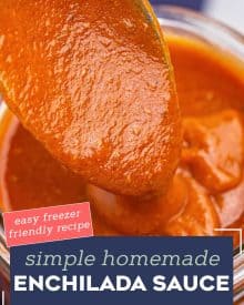 This easy Homemade Red Enchilada Sauce is made with simple pantry ingredients and ready in about 15 minutes! Once you try homemade, you won't ever want to buy enchilada sauce again. #enchiladasauce #enchiladas #homemade #pantryrecipe #mexican
