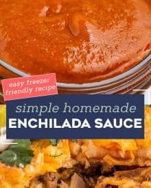 This easy Homemade Red Enchilada Sauce is made with simple pantry ingredients and ready in about 15 minutes! Once you try homemade, you won't ever want to buy enchilada sauce again. #enchiladasauce #enchiladas #homemade #pantryrecipe #mexican