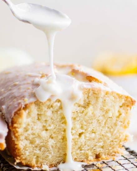 This moist and fluffy Lemon Pound Cake is so easy to make from scratch, and absolutely bursting with bright lemon flavors! The sweet lemon glaze really takes this cake over the top. If you're a fan of Starbucks Lemon Loaf, this lemon pound cake is for you! #poundcake #lemon #dessert #loaf #cake #fromscratch