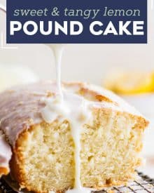 This moist and fluffy Lemon Pound Cake is so easy to make from scratch, and absolutely bursting with bright lemon flavors! The sweet lemon glaze really takes this cake over the top. If you're a fan of Starbucks Lemon Loaf, this lemon pound cake is for you! #poundcake #lemon #dessert #loaf #cake #fromscratch
