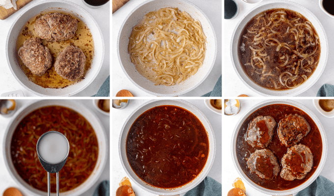 step by step how to make stout bbq gravy - image collage