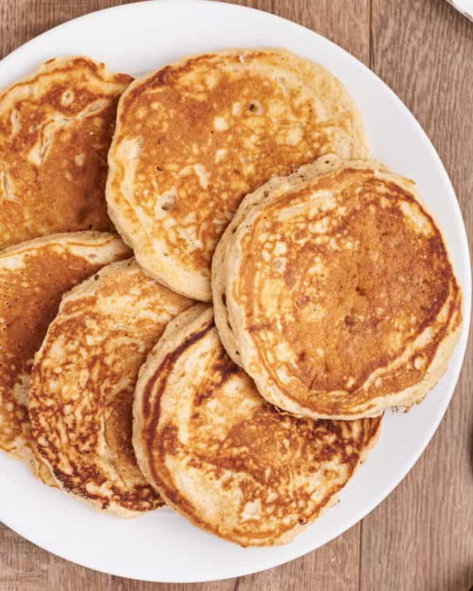 platter of homemade pancakes