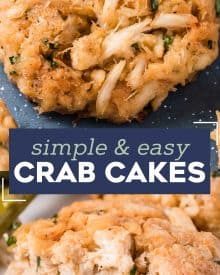 These crab cakes are made Maryland-Style with sweet lump crab, Old Bay and with little filler. Brushed with melted butter and baked to tender perfection! #seafood #crab #crabcakes #maryland