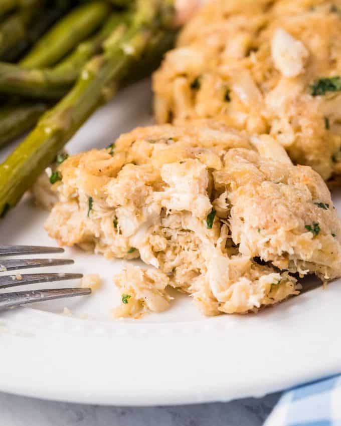 eating a crab cake - showing inside