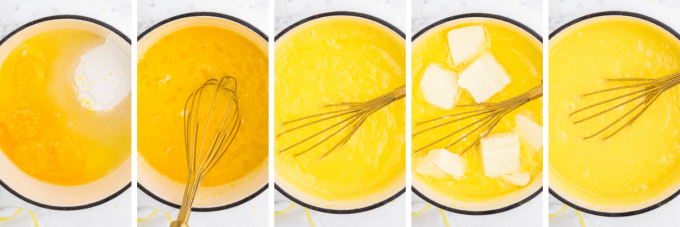 step by step how to make lemon curd - image collage