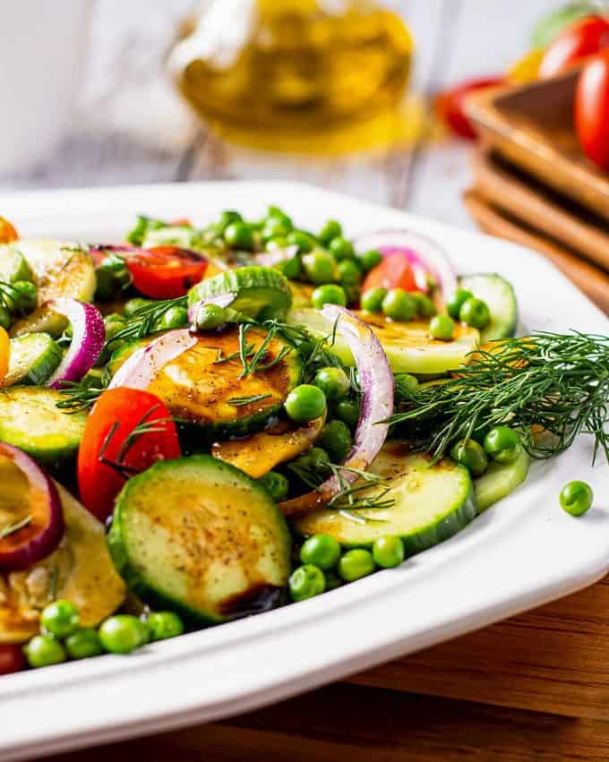 cucumber salad with balsamic dressing.