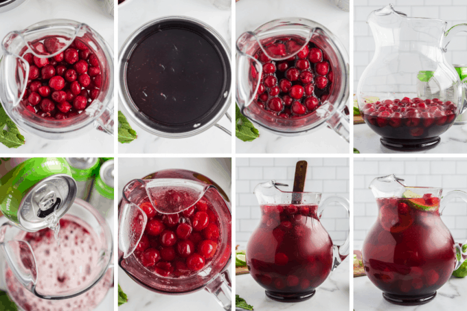 step by step how to make cherry limeade - image collage.