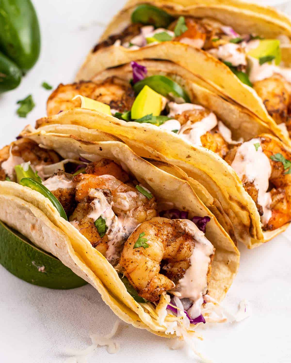Grilled Shrimp Tacos - The Chunky Chef