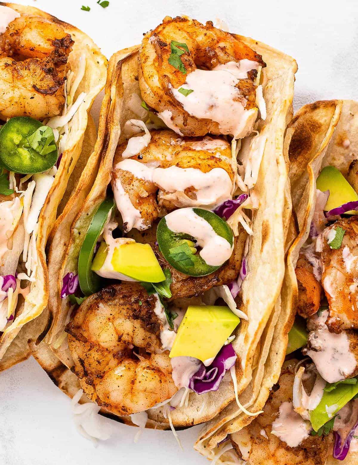 Grilled Shrimp Tacos - The Chunky Chef