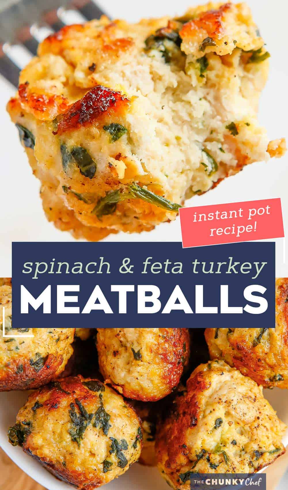 Spinach and Feta Turkey Meatballs - The Chunky Chef