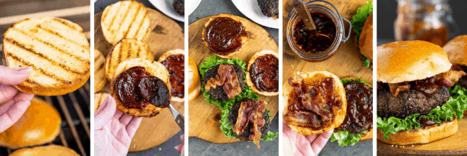 These Homemade Burgers are seasoned with a spiced coffee rub that elevates the flavor of the beef and makes for a truly epic hamburger! The cola and coffee bbq sauce just sets it apart from the rest! #burger #dryrub #grillingrecipes