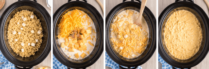 step by step photos for making crockpot mac and cheese