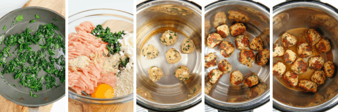 step by step how to make turkey meatballs in the instant pot