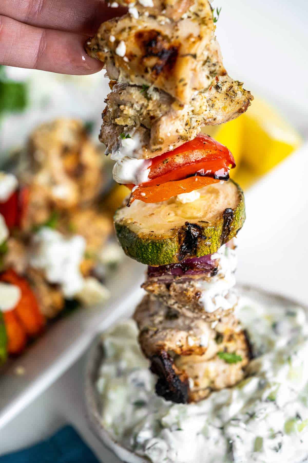 Greek-Style Chicken Kebabs (Chicken Souvlaki) - The Chunky Chef