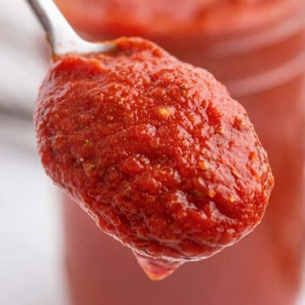 spoonful of pizza sauce