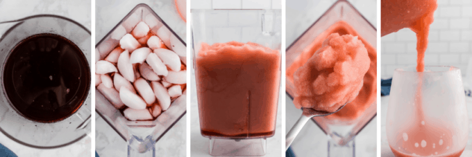 step by step how to make a cherry cola bourbon slush