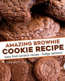 These Brownie Cookies combine all the amazing parts of a brownie; the shiny, crackly crust, chewy edges, rich fudgy centers, and great chocolate flavor... with the fun of a great homemade cookie. The best of both worlds! #brownie #cookie #baking