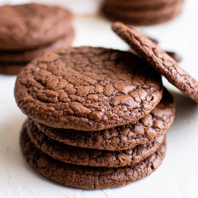 small stack of brownie cookies