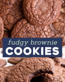 These Brownie Cookies combine all the amazing parts of a brownie; the shiny, crackly crust, chewy edges, rich fudgy centers, and great chocolate flavor... with the fun of a great homemade cookie. The best of both worlds! #brownie #cookie #baking