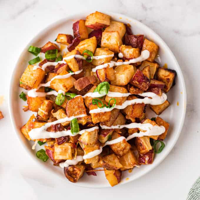 buffalo roasted potatoes drizzled with ranch