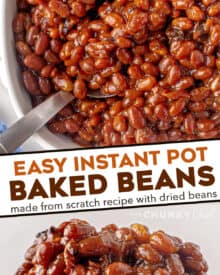 These Instant Pot "Baked" Beans are smoky, thick, tangy and sweet. Perfect as an easy side dish for any meal, and easy to make vegetarian if you prefer! #bakedbeans #instantpot #pressurecooker