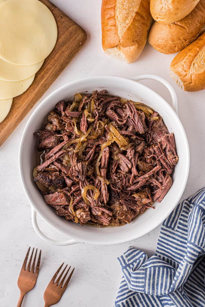 bowl of shredded beef