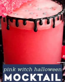 This sweet and fun drink is great for Halloween, Valentine's day and more! Easy to make, fun to drink, and can easily be turned into a cocktail if you wanted. #drink #halloween #pink