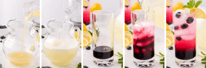 step by step how to make blueberry lemonade