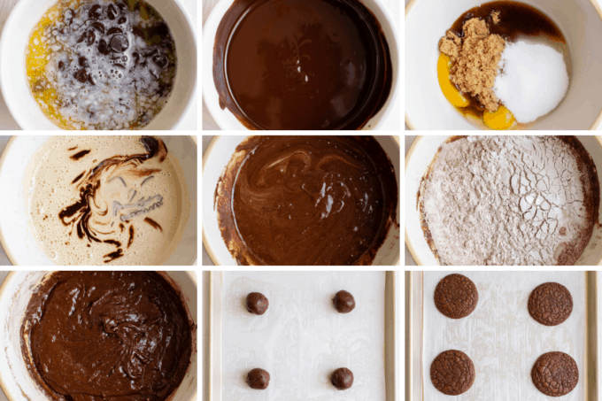step by step how to make brownie cookies