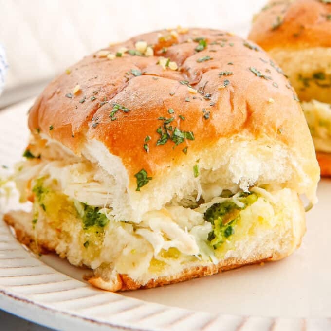 Garlic Pesto Chicken Sliders