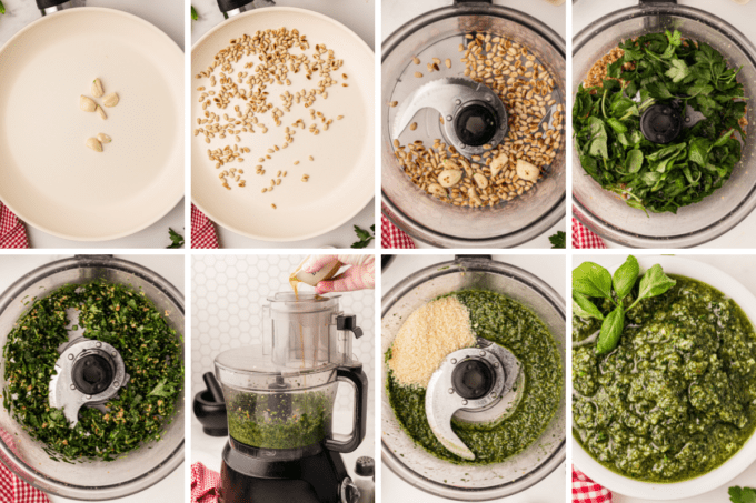 step by step how to make basil pesto