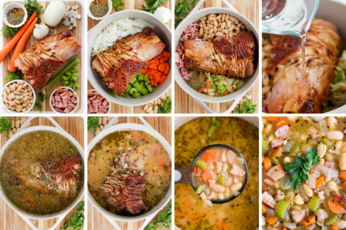 step by step how to make ham and bean soup