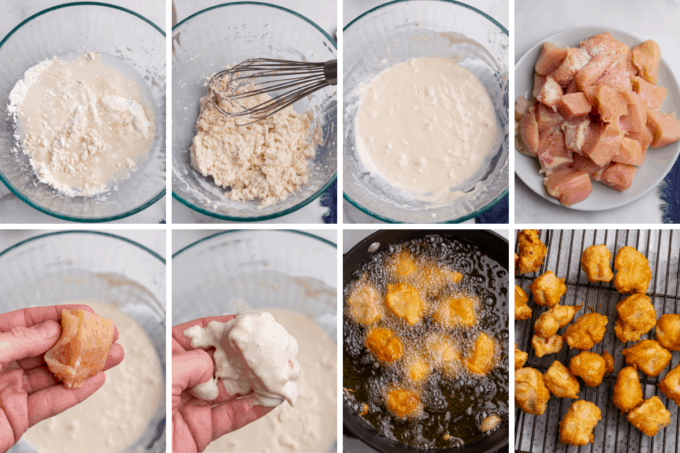 step by step how to fry chicken for sweet and sour chicken